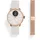 38 mm rose, Sport Fluorelastomer-Armband weiß + Milanaise-Armband gold