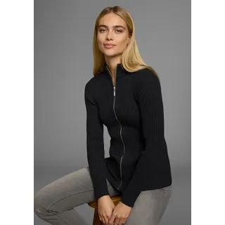 AJC Strickjacke Rippstrick Schwarz XS