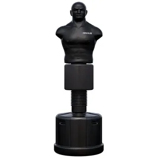 Maxxus Boxdummy PRO Fighter - Freistehend, Höhenverstellbar, 161-186 cm, Sand/Wasser Gefüllt - Boxsack, Boxpuppe, MMA Dummy, Standboxsack Bob für Erwachsene, Kampfsport, Fitness (Schwarz)
