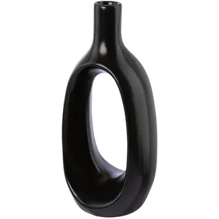Gasper Vase H 22 cm EDINA, Schwarz - H 22 cm - Keramik