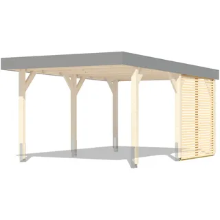 Karibu Lamellen Seitenwand für Leimholz Einzel- und Doppelcarport 180 x 200 cm