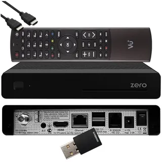 VU+ Zero HW Version 2-1x DVB-S2 Full-HD Sat Tuner E2 Linux Receiver, & 300 Mbits WiFi Stick, schwarz