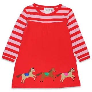 Toby Tiger Shirtkleid Jersey Kleid langarm mit Pferde-Applikation rot 80