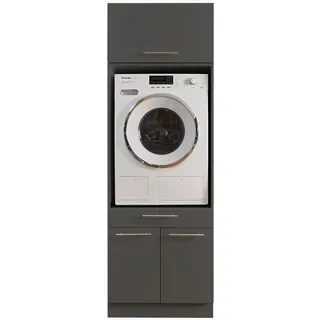 laundreezy Waschmaschinenschrank mit Schrankaufsatz 67,5 x 200 x 67,5 cm Anthrazit