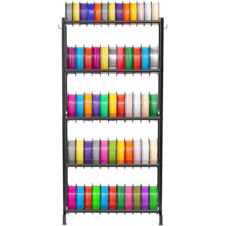 Vevor Filament Lagerregal für 3D-Drucker, 5 Ebenen, Filamentspulenhalter, 635 x 320 x 1300 mm Tragkraft 45,3 kg pro Ebene, 3D-Druckerzubehör Organizer für 3D-Druckstudio, Werkstatt, Schwarz