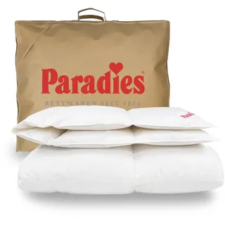 Paradies Gänsedaunenbettdecke Gabi 90, Füllung: 90% Daunen, 10% Federn, Bezug: 100% Baumwolle, Kundenliebling 135 cm x 200 cm