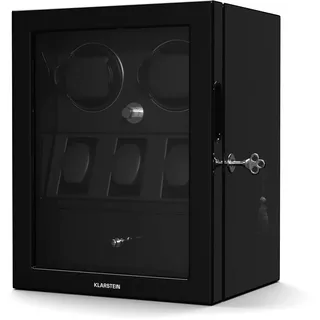 Klarstein ChronoVault Uhrenbeweger 2+3 Uhren vegan Hochglanz 4 Modi Mabuchi Motor, LED Schublade Schwarz