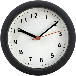 Sharplace wasserdichte Badezimmer-Uhr Mini Badezimmeruhr mit Silikagel Saugnäpfe zum Aufhängen, Funk-Badezimmeruhr, Küchenuhr, Baduhr, Quarz-Uhrwerk, feuchtigkeitsabweisend, 148 mm Schwarz-Weiss grau