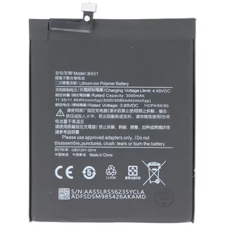AccuCell Akku passend für Xiaomi Redmi Note 5A, Li-Polymer, 3,85V, 3000mAh, 11,6Wh, built-in, ohne Werkzeug