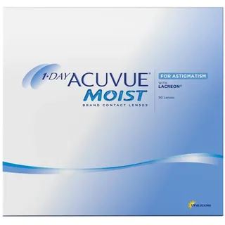 Acuvue Moist for Astigmatism Tageslinsen weich, 90 Stück & Johnson 1-Day Tageskontaktlinsen mit -3.5 dpt, -1,75, Achse 90 Linsen