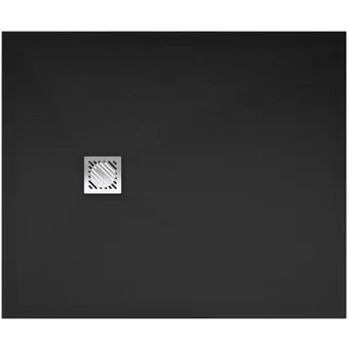 doporro Duschwanne 100 x 120 x 3 cm Mineralguss Anthrazit