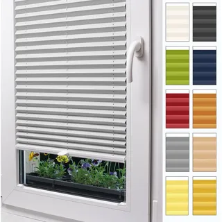 Thermo Plissee Blickdicht 100% ohne Bohren zum Kleben (Höhe von 150 cm bis 230 cm)