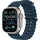 GPS + Cellular 49 mm Titangehäuse natur, Ocean Armband blau