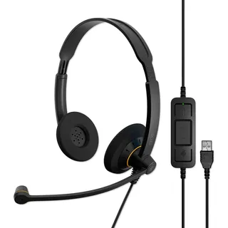 Sennheiser EPOS Impact SC 60 USB ML beidseitiges UC-Headset mit In-Line Call Control Zertifiziert für Skype for Business, 9734329000
