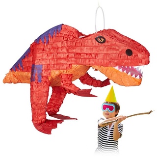 Relaxdays Piñata rot/orange Dinosaurier