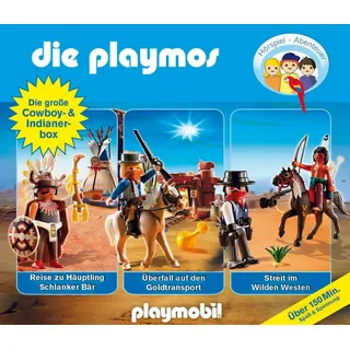 Floff Die Playmos - Das Original Playmobil Hörspiel, Die große Cowboy- und Indianer-Box, Folgen 21, 32, 35