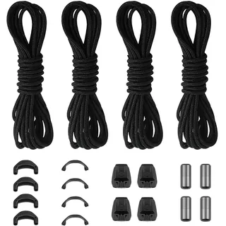 4 Stück Schnürsenkel Set für Salomon Speedcross und Skischuhe, Quicklace Shoelace Kit, Ohne Binden, 140 cm, 2 mm, Schnellverschluss System, Ersatz Schnürsenkel für Herren, Damen, Kinder, Robustes - \