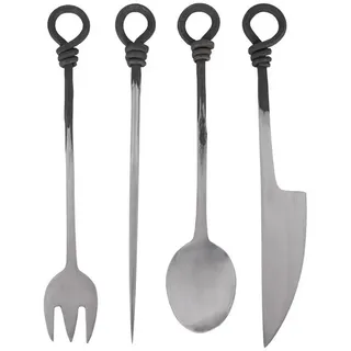 Ulfberth Mittelalterliches Essbesteck, geschmiedet aus Edelstahl gehämmert - Besteck - Messer - Gabel - Löffel - Pfriem - Mittelalter
