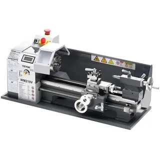 Vevor Metalldrehmaschine, 21x37 cm, 550 W, 0-2500 U/min Variable Geschwindigkeit, Tischdrehmaschine, für die Bearbeitung von Präzisionsteilen, Imperial-Metrisch-Gewinde, Weichmetalle, Kunststoffe