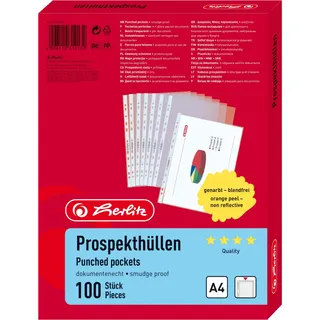 Herlitz Prospekthülle DIN A4 PP Transparent 100 St.
