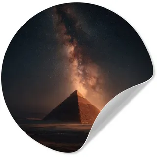 MuchoWow Wandsticker Pyramide - Wüste - Licht (1 St), Tapetensticker Selbstklebend, Wandbild Wohnzimmer, 80x80 cm 80 cm x 80 cm x 0.1 cm