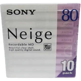 SONY MD80 Minidisc Neige 80 Min. 10 Pack