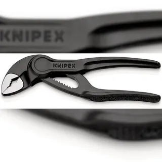 Knipex 87 00 100 Cobra® XS Wasserpumpenzange aufgeprägte, raue Oberfläche grau atramentiert 100 mm