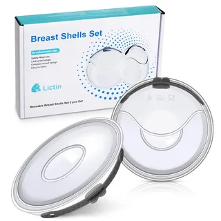 Lictin Milchauffangschalen Stillen, Muttermilch Auffangschale, Aufbewahrungsbecher 2 Stück, Wiederverwendbar Auffangschale, Brustschalen Set Milch Auffangen