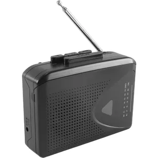 Nicear Tragbarer Kassettenrekorder, AM/FM-Radio, persönlicher Musikplayer, Kassette mit Kopfhörer-/Lautsprecherausgang, Spieluhr im Taschenformat, Schwarz