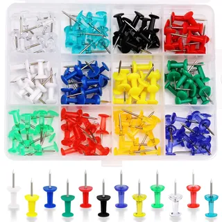 Namner Pinnnadeln, 120 Stück Reißnägel, Pinnwandnadeln, Korktafelnadeln, dekorative Reißzwecken, für Heimbüro-Bastelprojekte, 10 Farben