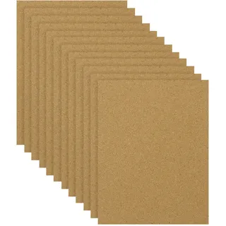 BELLE VOUS Korkplatten Set (12 STK) – 27,8 x 21,4 cm Groß mit Kork 2mm Breite - Kork A4 Kork Platten für Pinnwand Ersatz, Wanddekoration, DIY Bastelprojekte und Küchenunterlagen