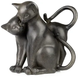 moritz Dekofigur Figur Katze Kater Katzen Katzenpaar Polyresin Antik Stil H 17,5 cm