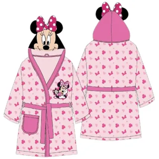 Disney Disney Minnie Mouse Kinder Bademantel Rosa 98/104 mit Kapuze & Gürtel