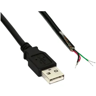 InLine USB 2,0 Kabel A an offenes Ende 2 m Schwarz