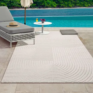 The CarPET Teppich THE CARPET "Santo Plus", beige (creme), B:80cm H:5mm L:150cm, Polypropylen, Teppiche, Teppich, Plus moderner robuster In und Outdoor Teppich
