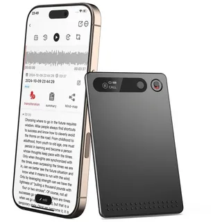 dittybuy KI Diktiergerät 64GB – App-Steuerung, Transkription & Übersetzung in 118 Sprachen (95% Genauigkeit) für Meetings, & Uni