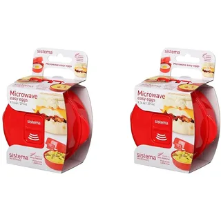 Sistema Microwave Easy Eggs Eierkocher, 270 ml, rot (Packung mit 2)
