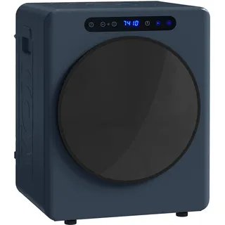 HOMCOM Mini Ablufttrockner 5kg Wäschetrockner mit Sterilisation, 6 Programmen bis zu 60°C, 1000W Trockner mit Touch-Screen, knitterfreiem Rückwärtsprogramm aus Edelstahl, Extra-Trocken-Modus Blau