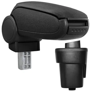 pro.tec Mittelarmlehne - Armauflage mit Staufach - gepolstert - Textil - schwarz