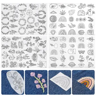 Selbstklebende Wasserlöslich Stickvlies,Bogoro 100 Stück Wasserlöslicher Stabilisator, Stickvorlagen, Stickvlies Selbstklebend, Stickvlies Wasserlöslich Selbstklebend, Stabilisatoren zum Handnähen