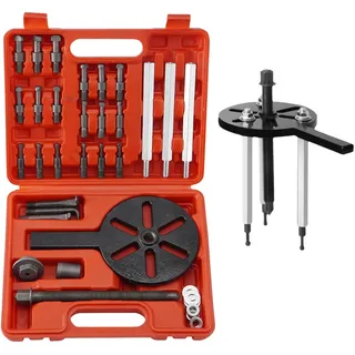 21 in 1 Lagerabzieher Set, Universal Innenlager Abzieher, Radlager Werkzeug, Abzieher Werkzeug, Kugellager Abzieher mit Spannzangen in 6 Größen, Lager Abzieher Set mit 3 Gebogenen Haken, Tragetasche
