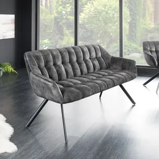 Riess-Ambiente Sitzbank PAPILLON - 165cm champagner beige mit Lehnen schwarzes Metallgestell Esszimmer