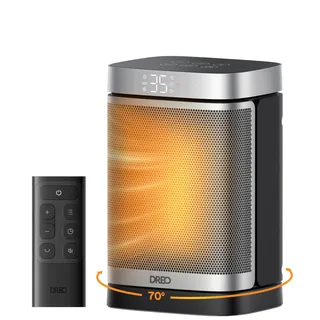 Dreo Heizlüfter Energiesparend Klein, 1500W Heizung Elektrisch mit Thermostat, 70° Oszillierend Elektroheizung, PTC Keramik Heizlüfter Leise, ECO-Modus, 12-Std-Timer, Überhitzungs- & Kippschutz