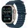 GPS + Cellular 49 mm Titangehäuse natur, Ocean Armband blau
