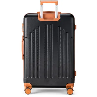 LALAHO Zwillingsrollen Reisekoffer Handgepäck Koffer (Schwarz-Braun) | Handgepäck koffer aus ABS, Reisekoffer mit Rollen, Hartschalenkoffer