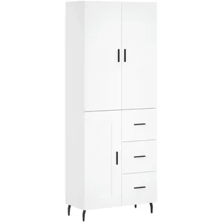 Tidyard Highboard Sideboard Hochschrank Badezimmerschrank Küchenbuffet Badschrank Schubladenschrank Küchenschrank Buffets Buffetschrank Aufbewahrungsschrank 69,5 x 34 x 180 cm (B x T x H) Weiß