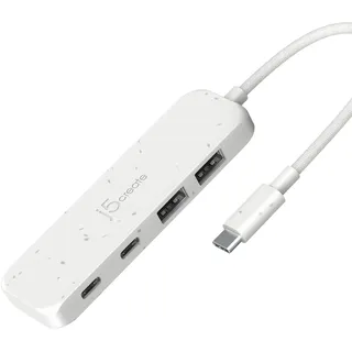 j5create 4-in-1 USB-C zu 4-Port Typ-A & Typ-C Hub | USB-C Hub, 10 Gbps, 2x USB-A & 2x USB-C, für MacBook Pro/Air, iPad, Mac Mini & Typ-C Geräte (JCH342EW)