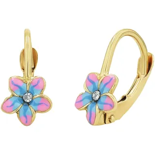 Amor Ohrhänger Blume Gelbgold 375 Zirkonia
