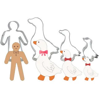 Namzinc 4tlg Ausstechformen Gans Martinsmann Ausstecher Plätzchen Keksausstecher Groß Edelstahl für Keks Stutenkerl Weckmann Martinsgans St Martin