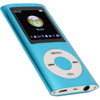 Bewinner MP3-Player/MP4-Player, Musikplayer Unterstützt Bis zu 64 GB TF-Karte, Digitaler 1,8-Zoll-LCD-Bildschirm, Tragbarer HiFi-Musikplayer mit Verlustfreiem Sound und Lautsprecher(Blau)